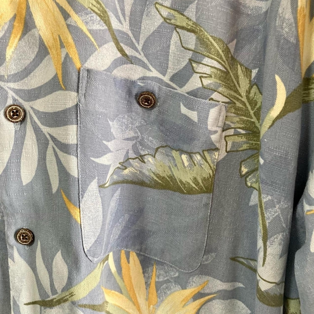 GEOFFREY BEENE Silk Hawaiian Floral Leaf Vintage Shirt EUC - Picture 4 of 9